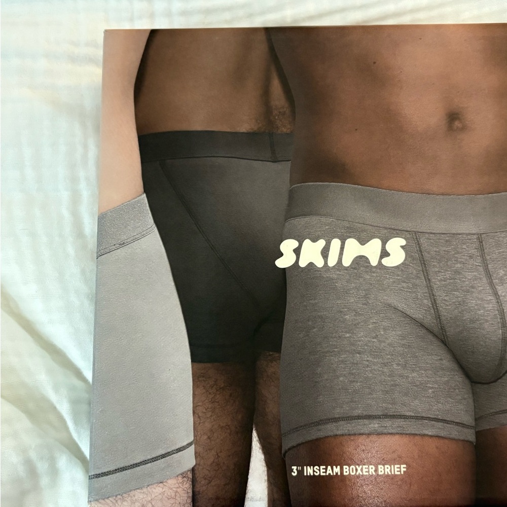 SKIMS Charcoal and Light Gray Boxer Briefs